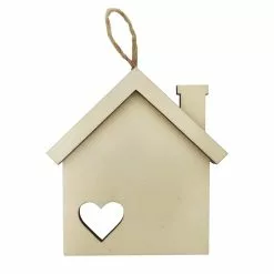 Coupon 🔔 4.5" Unfinished Wood House Ornament by Michaels ✔️
