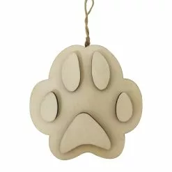 Budget ✨ 4" Unfinished Wood Layered Paw Print Ornament by Michaels 👍