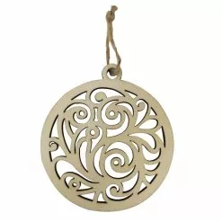 Cheap ⭐ 4.5" Unfinished Wood Round Swirl Ornament by Michaels 💯