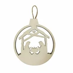 Discount 😉 4.5" Unfinished Wood Round Nativity Ornament by Michaels 🛒