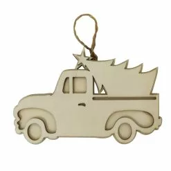 Hot Sale 🔔 5" Unfinished Wood Layered Truck Ornament by Michaels ✔️