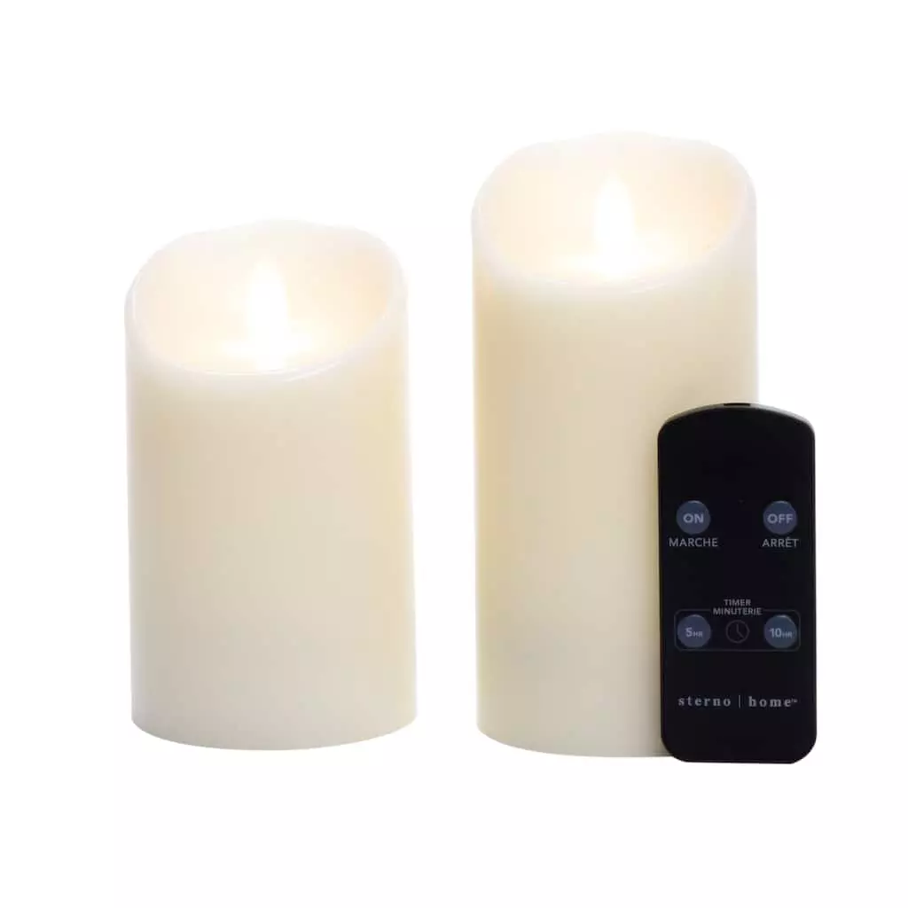 Cheap 🛒 Sterno Home™ Cream LED Wax Pillar Candles, 2ct. by Ashland 🤩 4 Cheap 🛒 Sterno Home™ Cream LED Wax Pillar Candles, 2ct. by Ashland 🤩 - Image 2