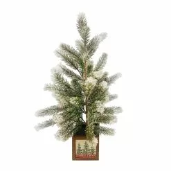 Brand new 😍 24" Flocked Artificial Christmas Tree in Wooden Box by Ashland® 🎁