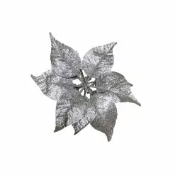 Budget 🥰 Silver Glitter Poinsettia Clip by Ashland® 🧨 -Michaels Store 10675750 2