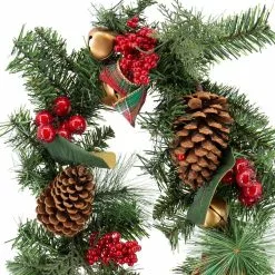 Best Sale 🔥 6ft. Pine, Jingle Bell & Red Berry Garland with Plaid Bows by Ashland® 🥰