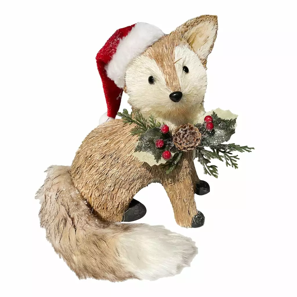 Discount π 9" Fox with Santa Hat Natural Décor Accent by Ashland® π 3 Discount π 9" Fox with Santa Hat Natural Décor Accent by Ashland® π