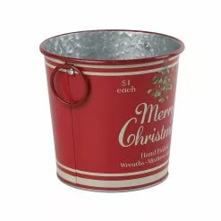 Cheapest 👏 6.6" Red Merry Christmas Metal Bucket with Handles by Ashland® ✨ -Michaels Store 10676690 3