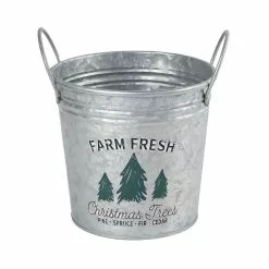 Brand new ❤️ 7.6" Farm Fresh Christmas Trees Metal Bucket with Handles by Ashland® 🌟
