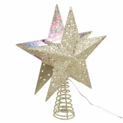 Promo 🤩 12.5" Gold Glitter Star Lighted Kaleidoscope Tree Topper by Ashland® 🥰 -Michaels Store 10677703 2