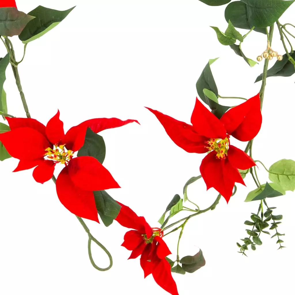 Budget ✔️ 6ft. Red Poinsettia Garland by Ashland® 😀 3 Budget ✔️ 6ft. Red Poinsettia Garland by Ashland® 😀