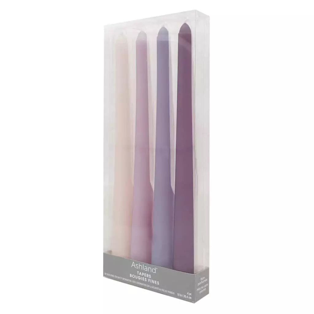 Top 10 🌟 12 Packs: 4 ct. (48 total) 10" Mixed Purple Taper Candles by Ashland® ✨ 7 Top 10 🌟 12 Packs: 4 ct. (48 total) 10" Mixed Purple Taper Candles by Ashland® ✨ - Image 5