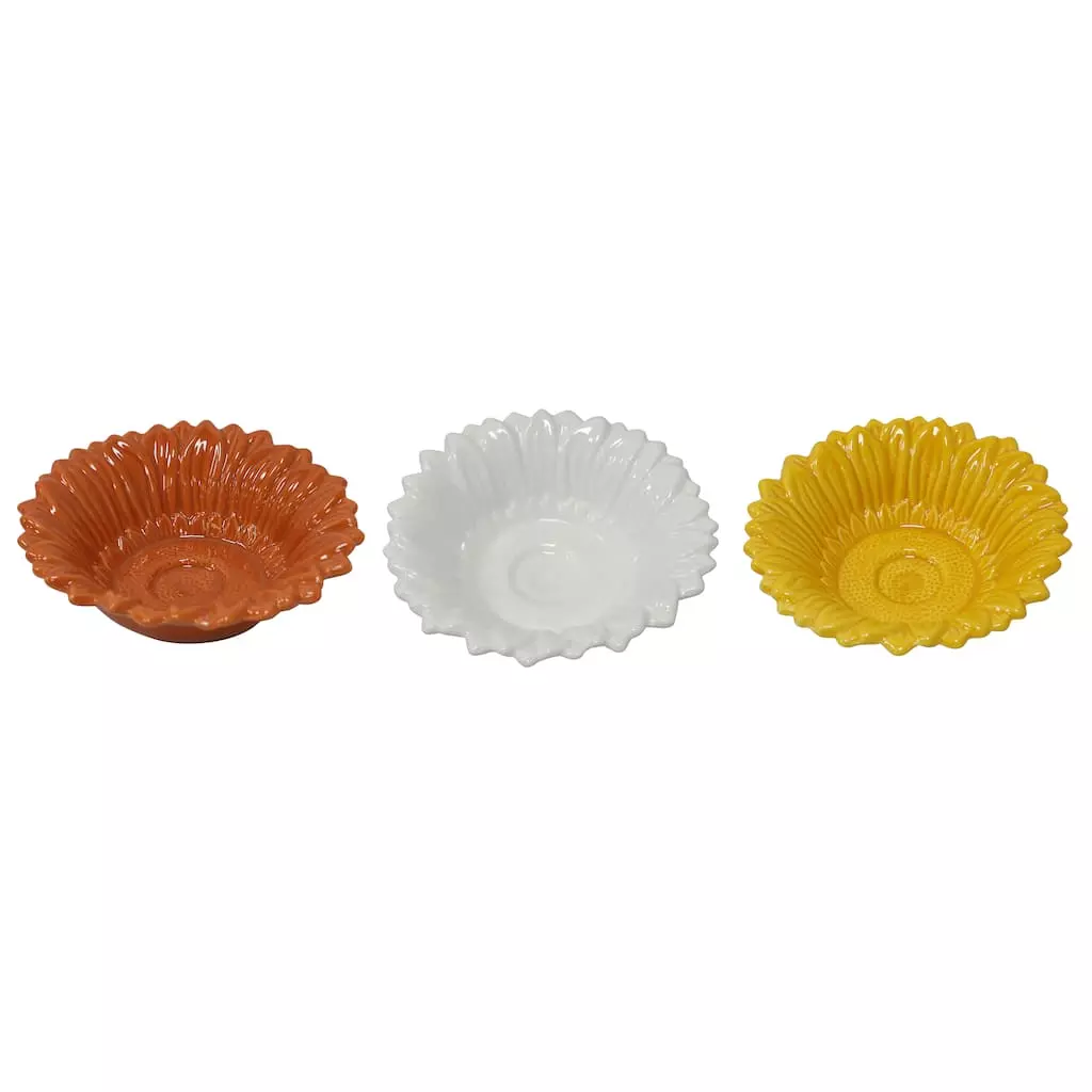 New 👏 Assorted 6" Sunflower Ceramic Dish by Ashland® ✨ 3 New 👏 Assorted 6" Sunflower Ceramic Dish by Ashland® ✨