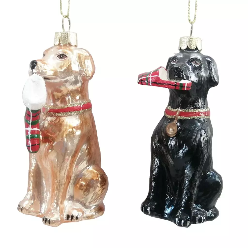 Discount 🔥 Assorted 4" Glass Lab ⭐ Dog Ornament by Ashland® ❄ Christmas ⭐ 3 Discount 🔥 Assorted 4" Glass Lab ⭐ Dog Ornament by Ashland® ❄ Christmas ⭐