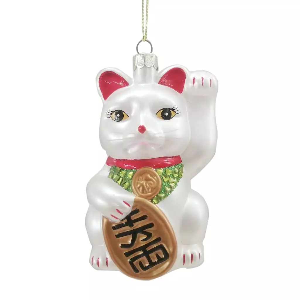 New 😉 4" Glass Money Cat Ornament by Ashland® Christmas 😀 3 New 😉 4" Glass Money Cat Ornament by Ashland® Christmas 😀