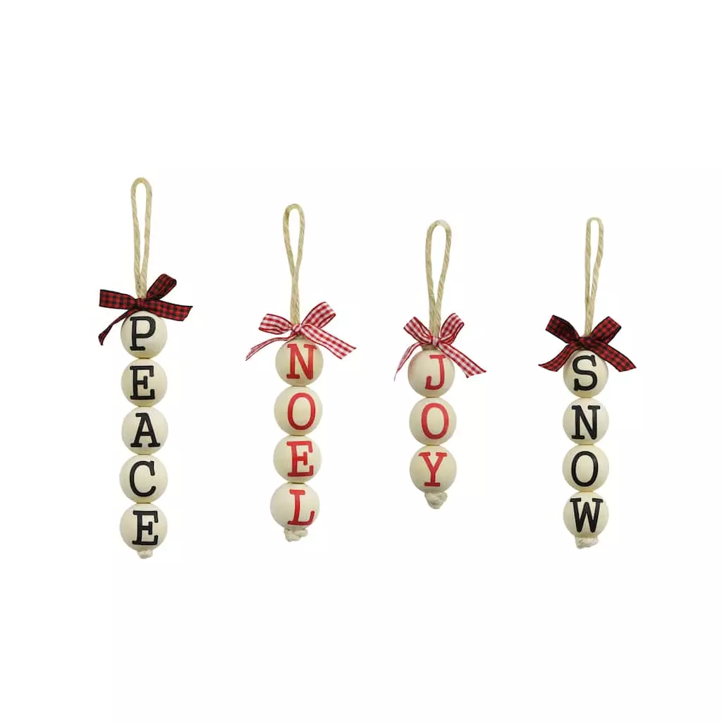 New ❤️ Assorted Christmas Sentiment on Beads Ornament by Ashland® 🤩 3 New ❤️ Assorted Christmas Sentiment on Beads Ornament by Ashland® 🤩