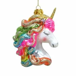 New 👍 Glass Unicorn Head Ornament by Ashland® 🧨 -Michaels Store 10697767 2