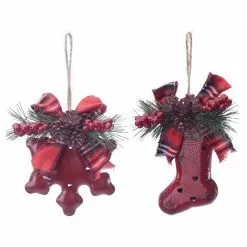 Hot Sale ✔️ Assorted Red Snowflake/Stocking 🔥 Christmas Ornament by Ashland® 🔥