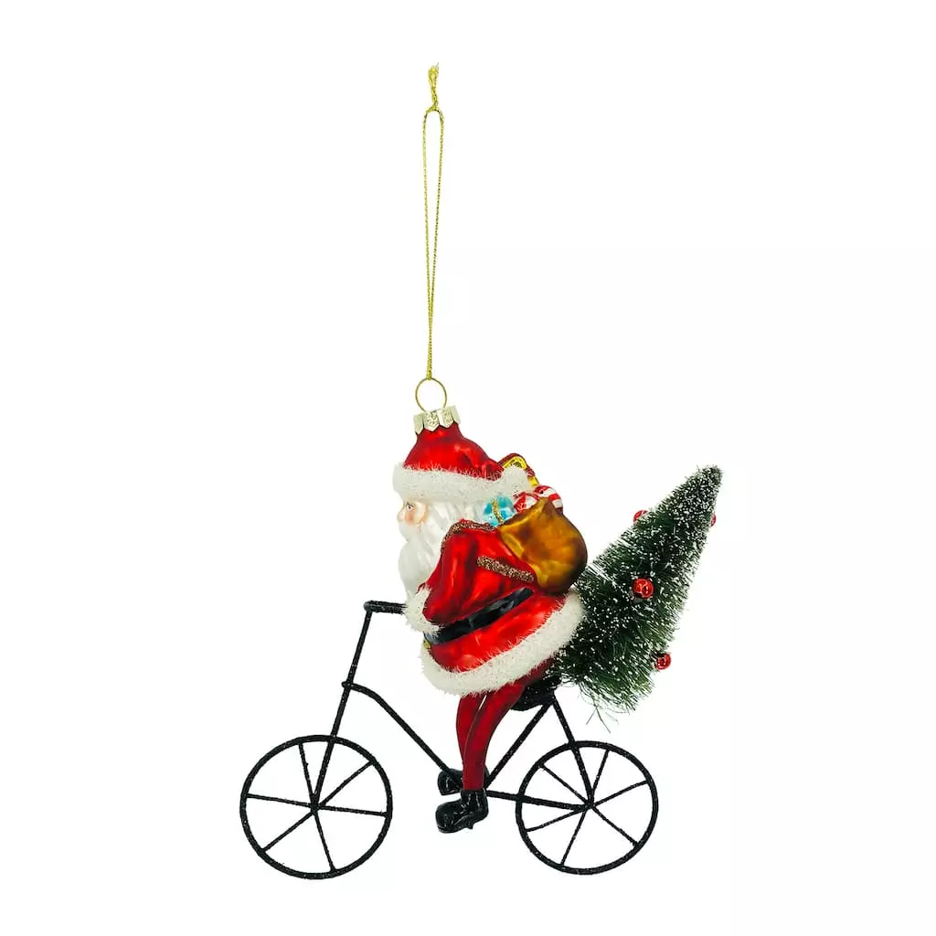 Best Pirce ✔️ 4.7'' Santa with Bicycle Glass Christmas Ornament by Ashland® 🤩 3 Best Pirce ✔️ 4.7'' Santa with Bicycle Glass Christmas Ornament by Ashland® 🤩