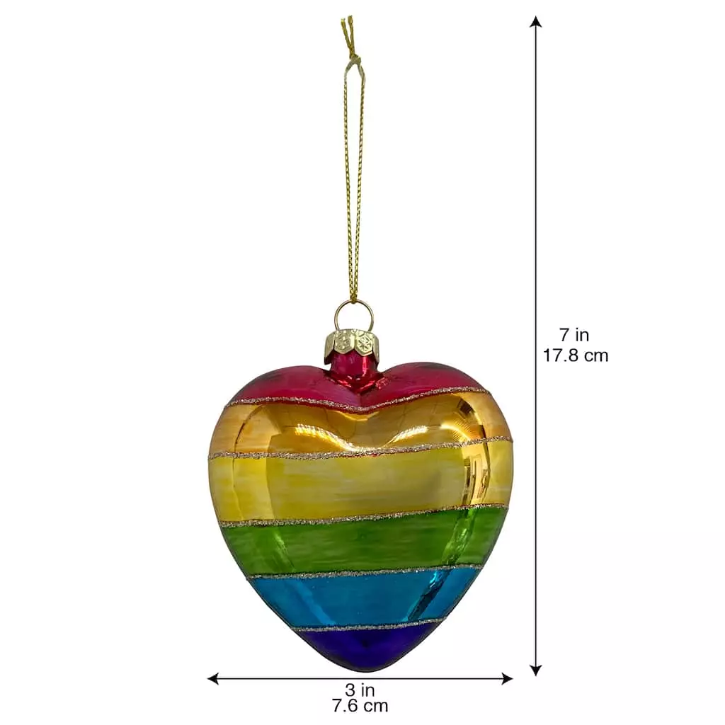 New ❤️ Rainbow Glass Heart Ornament by Ashland® 💯 5 New ❤️ Rainbow Glass Heart Ornament by Ashland® 💯 - Image 3