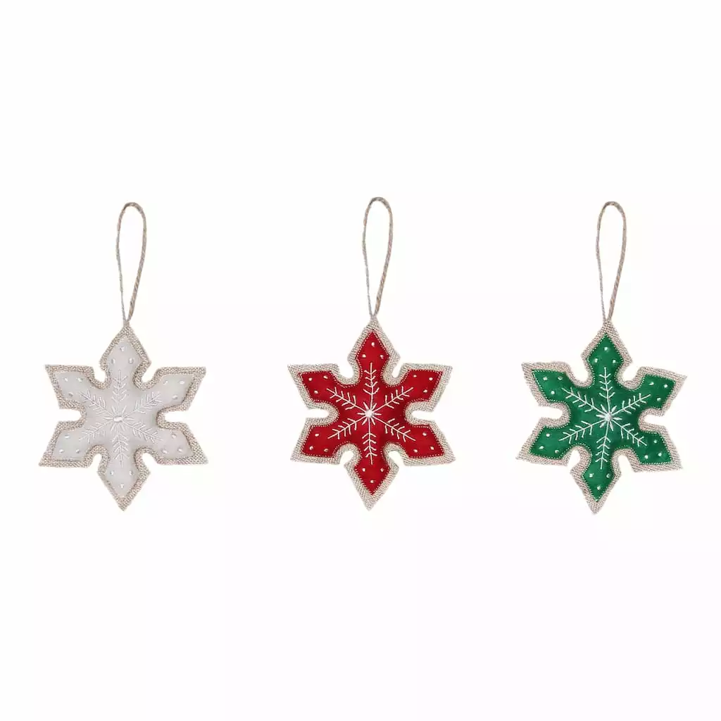 Wholesale 🎉 Assorted Fabric Snowflake Ornament by Ashland® ❤️ 3 Wholesale 🎉 Assorted Fabric Snowflake Ornament by Ashland® ❤️