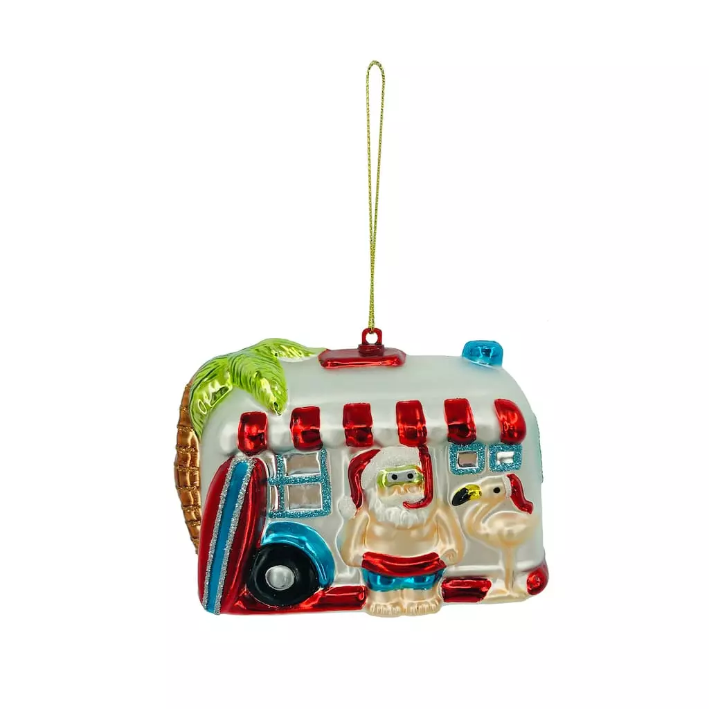 Buy 💯 Glass Santa's Vacation Ornament by Ashland® 🌟 3 Buy 💯 Glass Santa's Vacation Ornament by Ashland® 🌟