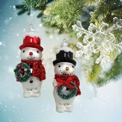 Buy 💯 Assorted Glass Vintage Snowman Ornament by Ashland® ❤️ -Michaels Store 10698388 2