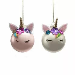 Outlet ✨ Assorted 4" Glass Unicorn Ball Ornament by Ashland® 😍