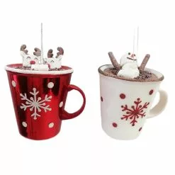 Wholesale ❤️ Assorted Glass Hot Cocoa Mug Ornament by Ashland® 🌟