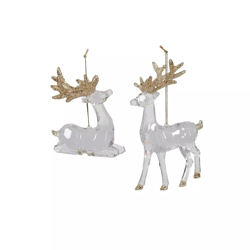 Brand new 🎁 Assorted Clear & Glittery Gold Deer Ornament by Ashland® 💯 3 Brand new 🎁 Assorted Clear & Glittery Gold Deer Ornament by Ashland® 💯