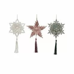 New ⌛ Assorted Snowflake Tassel Ornament by Ashland® 🎉