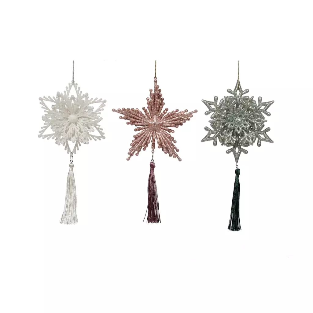 New ⌛ Assorted Snowflake Tassel Ornament by Ashland® 🎉 3 New ⌛ Assorted Snowflake Tassel Ornament by Ashland® 🎉