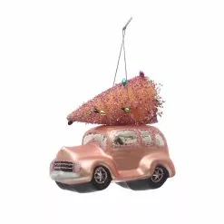 Best Pirce ⭐ 4.8'' Pink Car with Tree Glass ❄ Christmas Ornament by Ashland® 😍 -Michaels Store 10698531 3