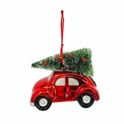 Outlet ✔️ 4'' Car with Tree Collectible Glass Christmas Ornament by Ashland® 🔔