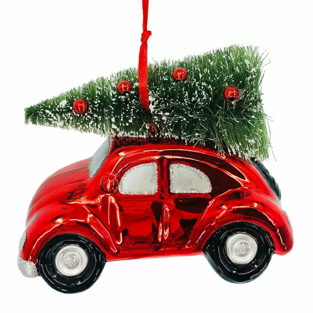 Outlet ✔️ 4'' Car with Tree Collectible Glass Christmas Ornament by Ashland® 🔔 4 Outlet ✔️ 4'' Car with Tree Collectible Glass Christmas Ornament by Ashland® 🔔 - Image 2
