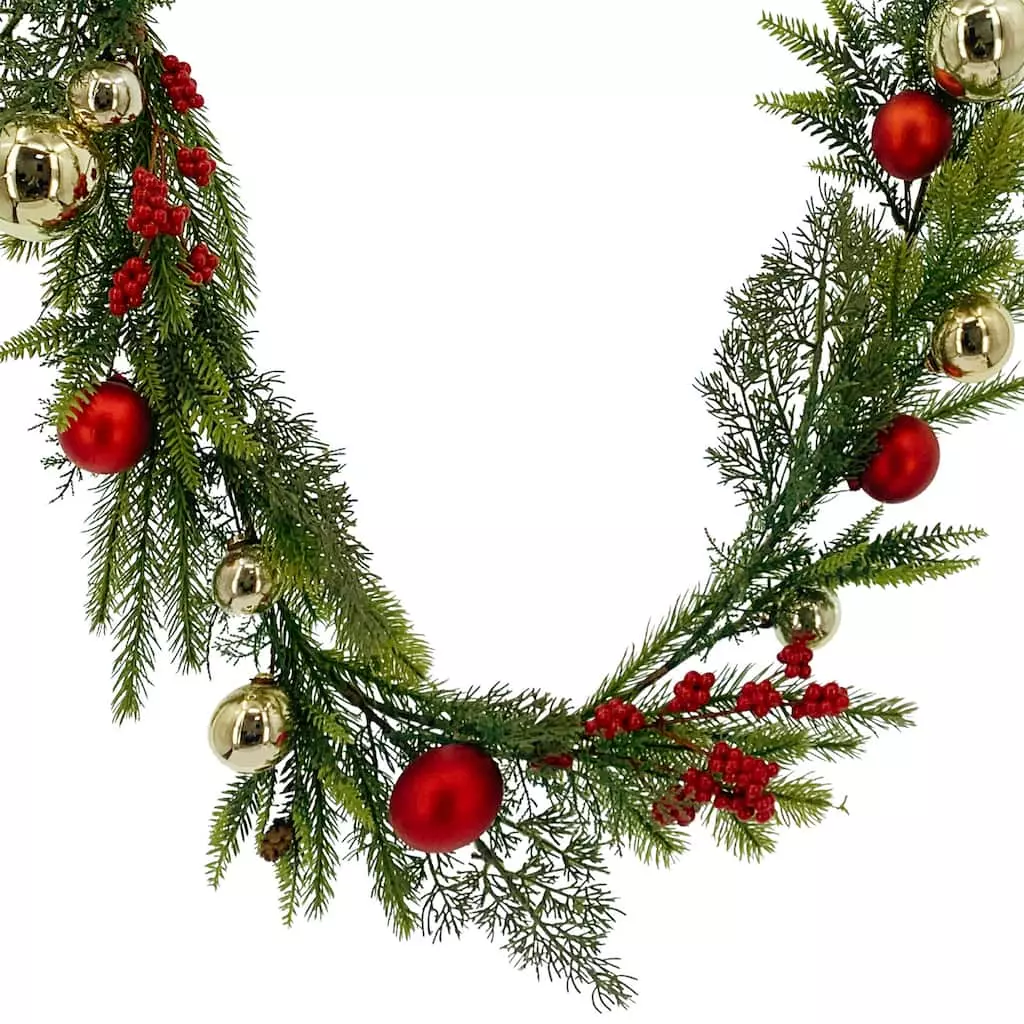 Best Pirce ⌛ 6ft. Ornaments & Berries Outdoor Garland by Ashland® 🎁 3 Best Pirce ⌛ 6ft. Ornaments & Berries Outdoor Garland by Ashland® 🎁