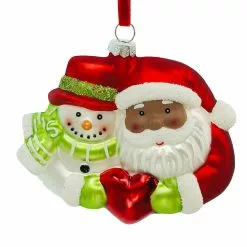 Coupon ⭐ Santa & Snowman Heart Glass Ornament by Ashland® ❤️ -Michaels Store 10698811 2