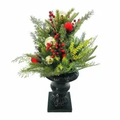 Outlet 🔥 24" Pine, Berry & Ornaments Outdoor Arrangement by Ashland® ⭐