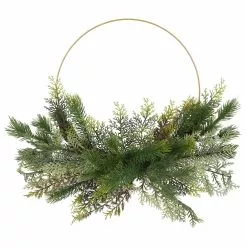 Brand new 🤩 20" Pine & Gold Hoop Wreath by Ashland® Christmas ✔️