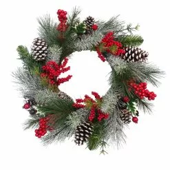 Buy 🛒 24" Flocked Pinecone & Berry Wreath by Ashland® 🧨