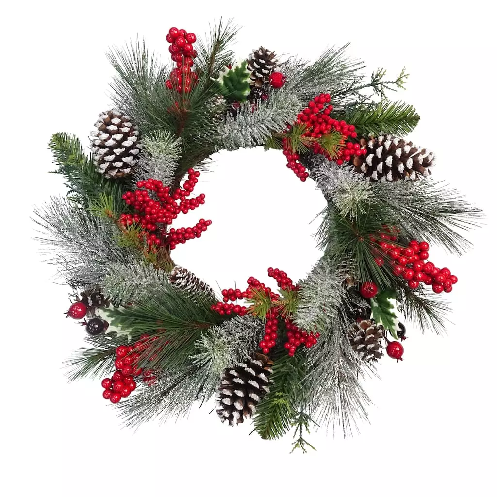Buy 🛒 24" Flocked Pinecone & Berry Wreath by Ashland® 🧨 3 Buy 🛒 24" Flocked Pinecone & Berry Wreath by Ashland® 🧨