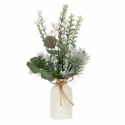 New 🥰 16" Berry & Pine Needle Arrangement in Ceramic Vase by Ashland® ⭐