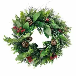 Brand new 💯 24" Sugar Eucalyptus, Red Berry & Pinecone Wreath by Ashland® 😉