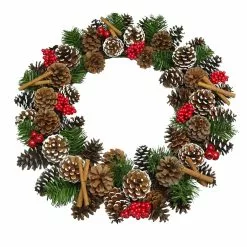 Cheap ✨ 22" Red Berry, Pinecone & Cinnamon Stick Wreath by Ashland® 🔔