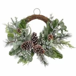 Outlet ⭐ 22" Icy Mixed Pine & Silver Berry Half Wreath by Ashland® 👍