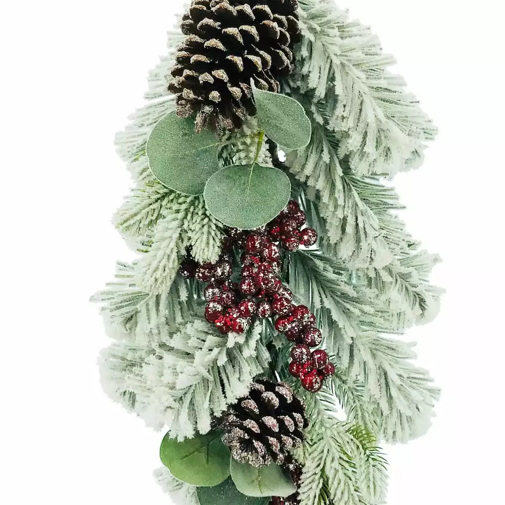 Wholesale 😀 24" Flocked Leaf Pinecone & Berry Teardrop by Ashland® 🛒 4 Wholesale 😀 24" Flocked Leaf Pinecone & Berry Teardrop by Ashland® 🛒 - Image 2