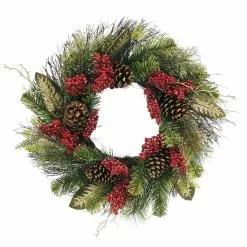 New ⌛ 24" Pine, Magnolia Leaf & Pinecone Wreath by Ashland® 😀