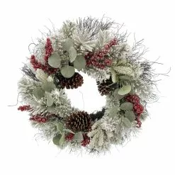 Cheap ✔️ 24" Glittery Flocked Green & Red Berry & Leaf Wreath by Ashland® ❤️