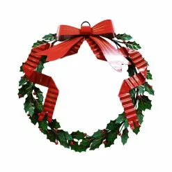 Buy 🌟 16" Berry, Leaves & Bow Metal Wall Wreath by Ashland® ⭐