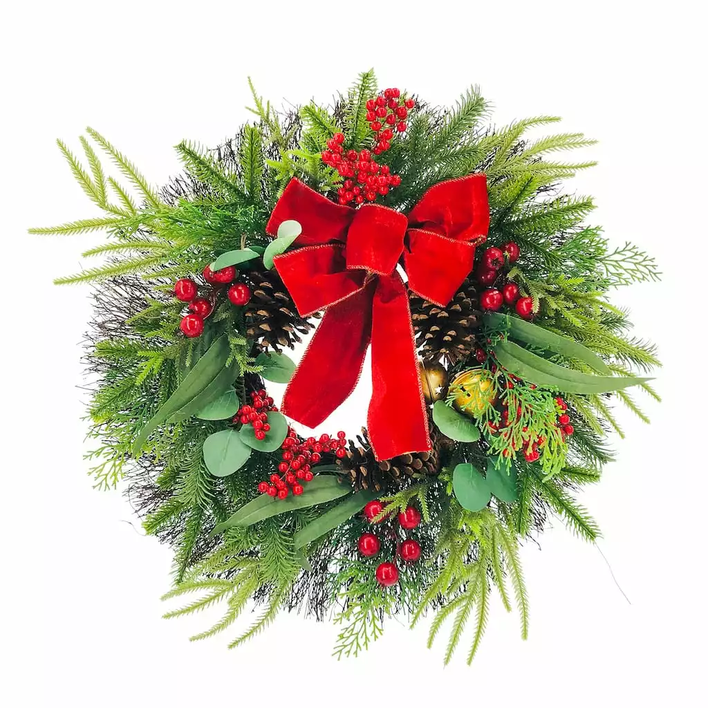 Promo 🎁 24'' Berry Pine Bell Wreath Wall Décor by Ashland® ⭐ 3 Promo 🎁 24'' Berry Pine Bell Wreath Wall Décor by Ashland® ⭐