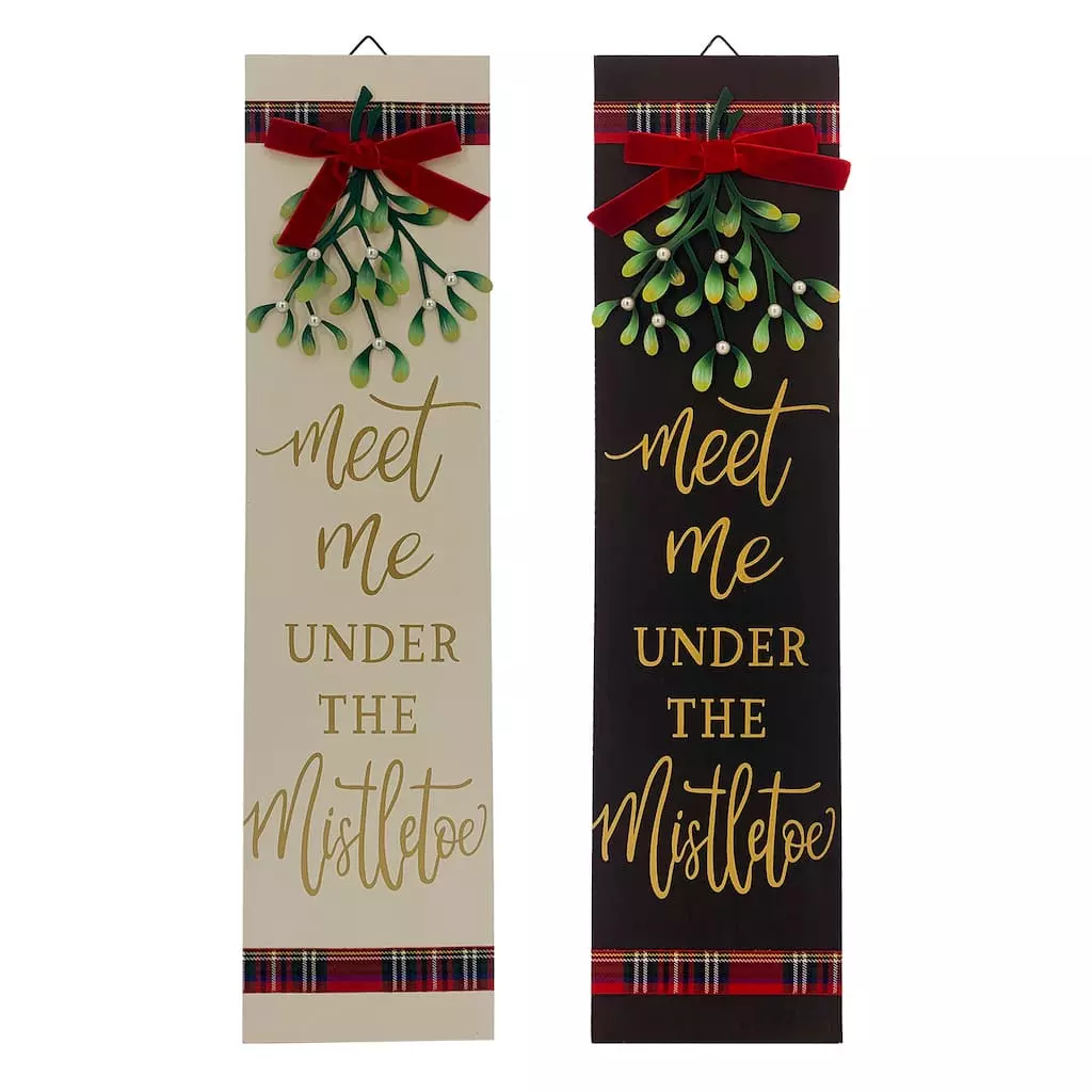 Brand new 🛒 Assorted 24'' Meet Me Mistletoe Wall Sign by Ashland® 🤩 3 Brand new 🛒 Assorted 24'' Meet Me Mistletoe Wall Sign by Ashland® 🤩